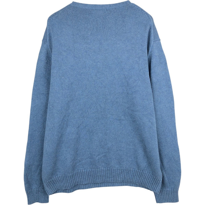 Ralph Lauren POLO RALPH LAUREN Cotton Knit Sweater Men's XXL cotton Blue type light blue Vintage Second Hand