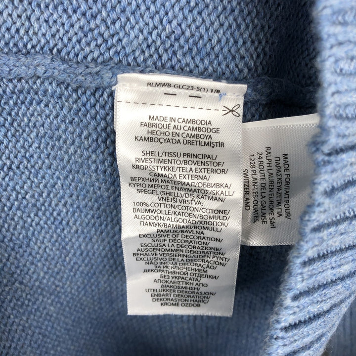 Ralph Lauren POLO RALPH LAUREN Cotton Knit Sweater Men's XXL cotton Blue type light blue Vintage Second Hand