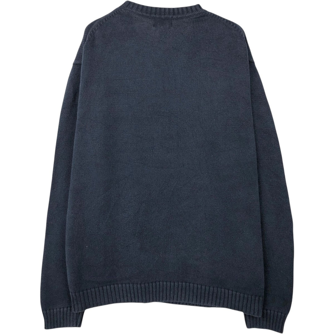 90s-00'S LLBean cotton knit sweater, men's size XL equivalent, vintage. cotton navy blue type Vintage Second Hand