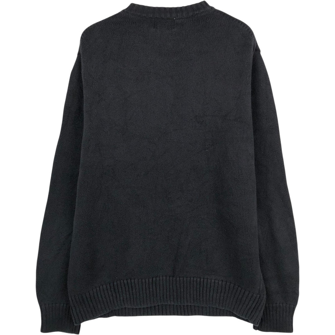 90s-00'S LLBean Vintage Cotton Knit Sweater, Men's Size Medium cotton black type Vintage Second Hand