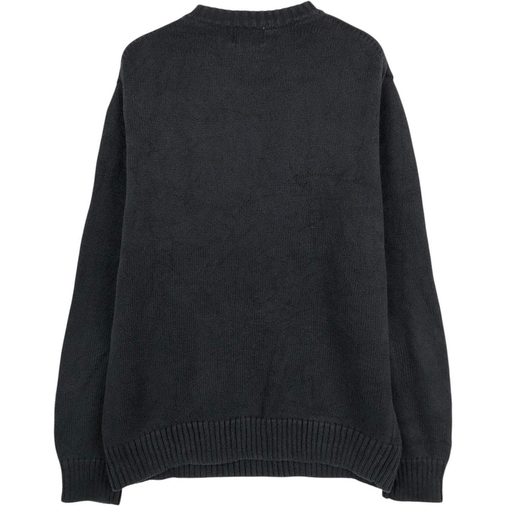 90s-00'S LLBean Vintage Cotton Knit Sweater, Men's Size Medium cotton black type Vintage Second Hand