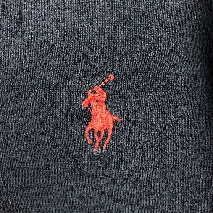 Ralph Lauren POLO by Ralph Lauren V-neck Pima cotton knit sweater, men's size L Pima Cotton navy blue type Vintage Second Hand