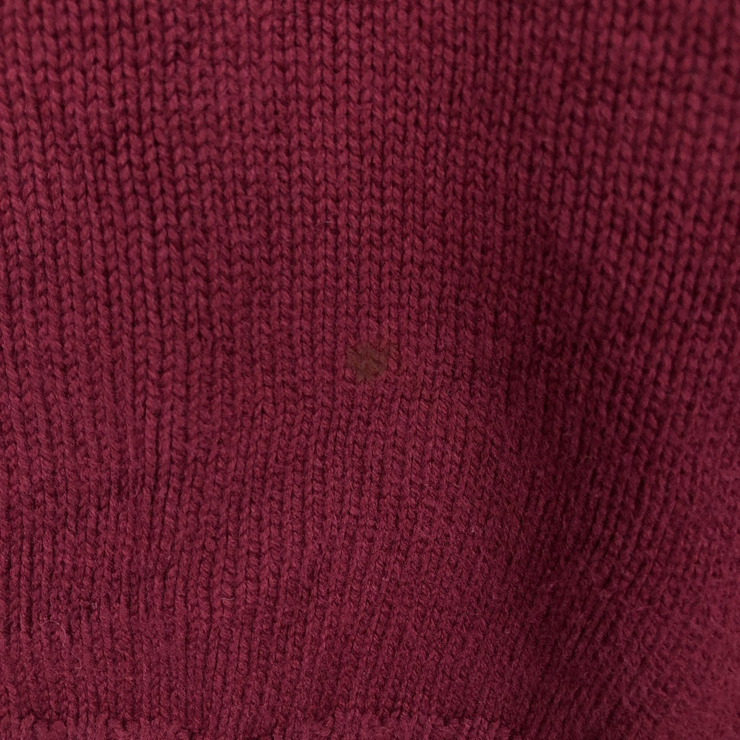 80s-90'S Lands' End Cotton Knit Sweater, Made in USA, Men's Size M (Equivalent), Vintage cotton wine-red Vintage Second Hand