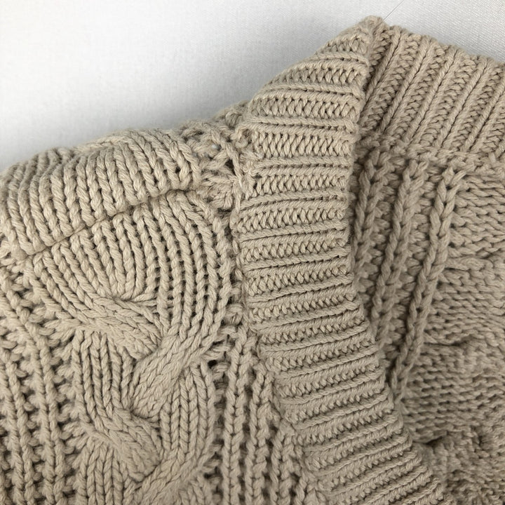 Christian Dior cotton knit sweater, men's size L (equivalent), cable knit. cotton Beige type Vintage Second Hand