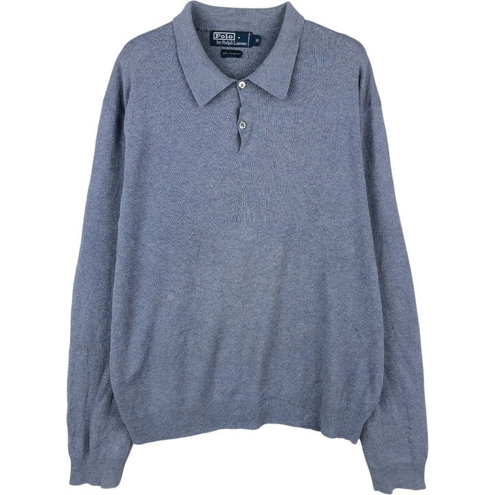 Ralph Lauren POLO by Ralph Lauren Polo knit sweater, men's size M Pima Cotton Blue type light blue Vintage Second Hand