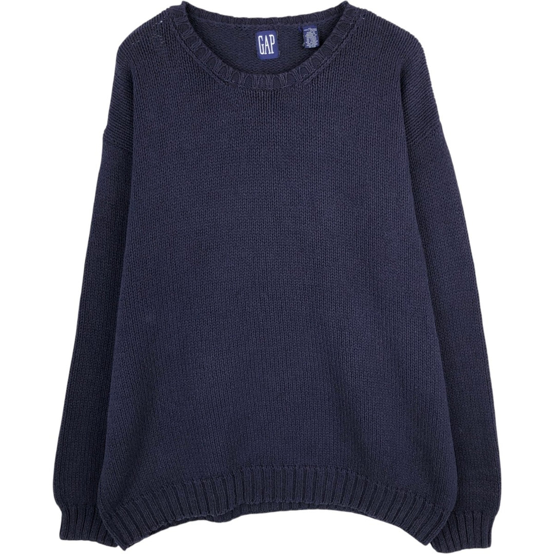 90'S GAP Vintage Cotton Knit Sweater, Men's XL cotton navy blue type Vintage Second Hand