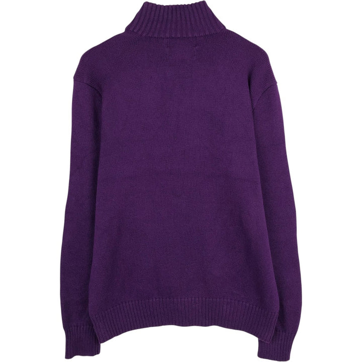 Ralph Lauren POLO by Ralph Lauren Cotton Knit Half Button Sweater Men's M cotton purple type Vintage Second Hand