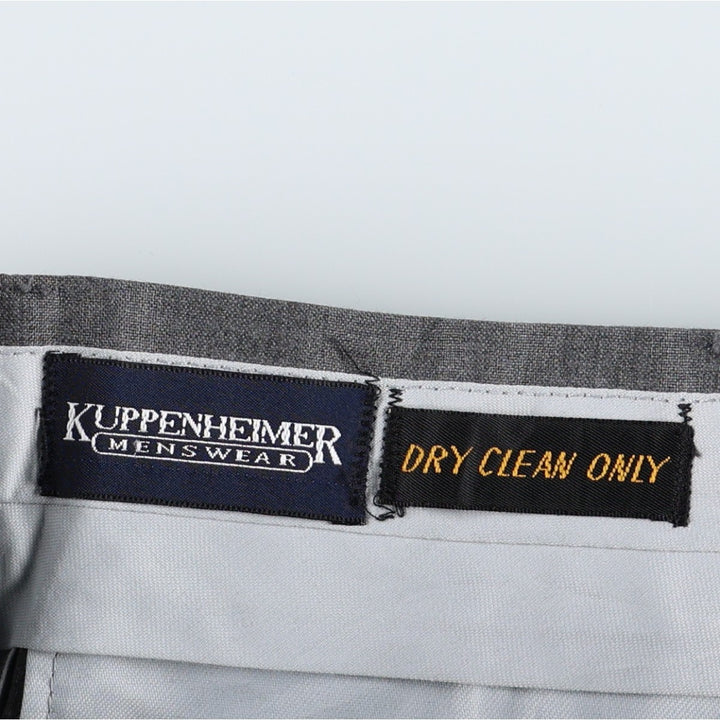 ~1980'S Kuppenheimer Two-Pleat Slacks Pants Men's W33 (approx.) Vintage unclear gray type Vintage Second Hand