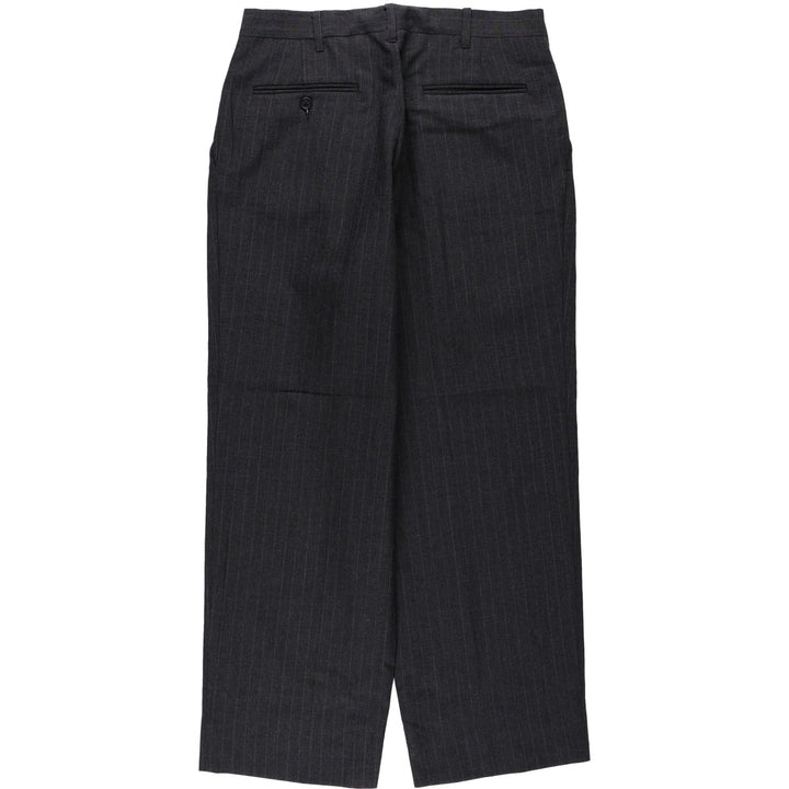 ~1980'S HEISMAN TROPHY COLLECTION Stripe Pattern Two-Pleat Slacks Pants Men's W30 (approx.) Vintage unclear Charcoal Vintage Second Hand