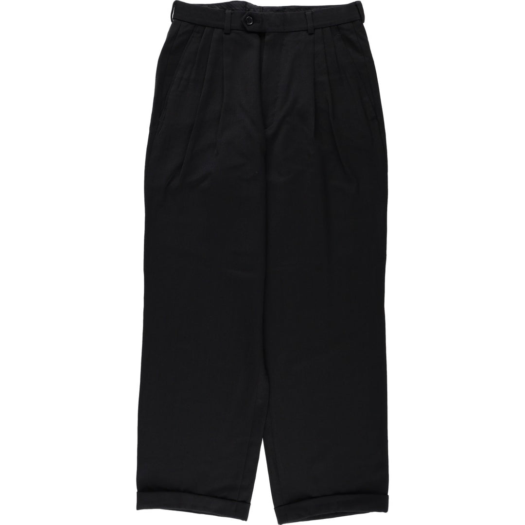 Tiptop Classics Three-Pleat Slacks, Made in Canada, Men's Size W29 (approx.) polyester black type Vintage Second Hand