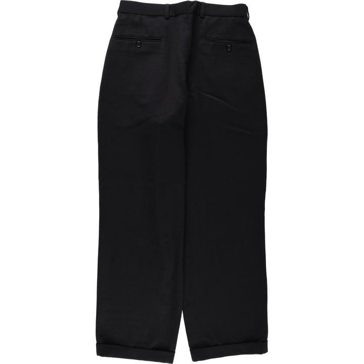 Tiptop Classics Three-Pleat Slacks, Made in Canada, Men's Size W29 (approx.) polyester black type Vintage Second Hand