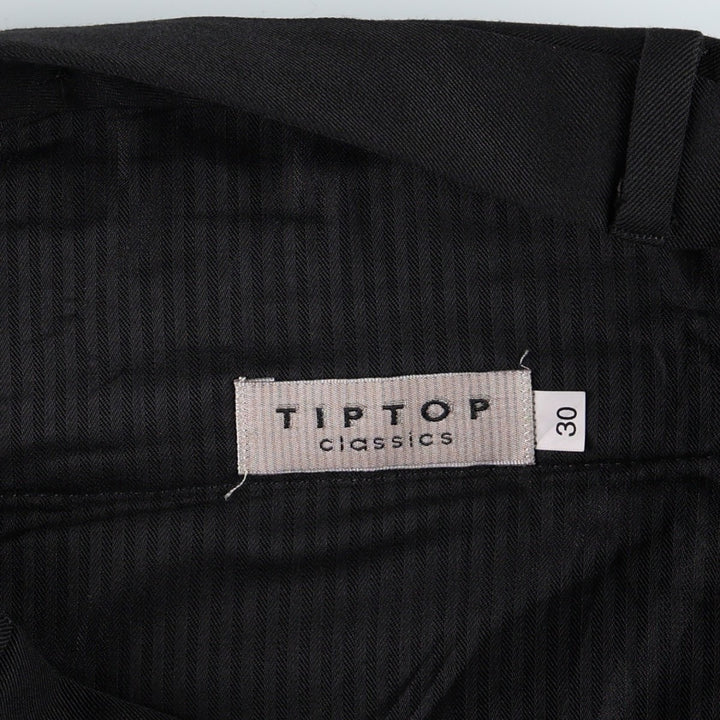 Tiptop Classics Three-Pleat Slacks, Made in Canada, Men's Size W29 (approx.) polyester black type Vintage Second Hand