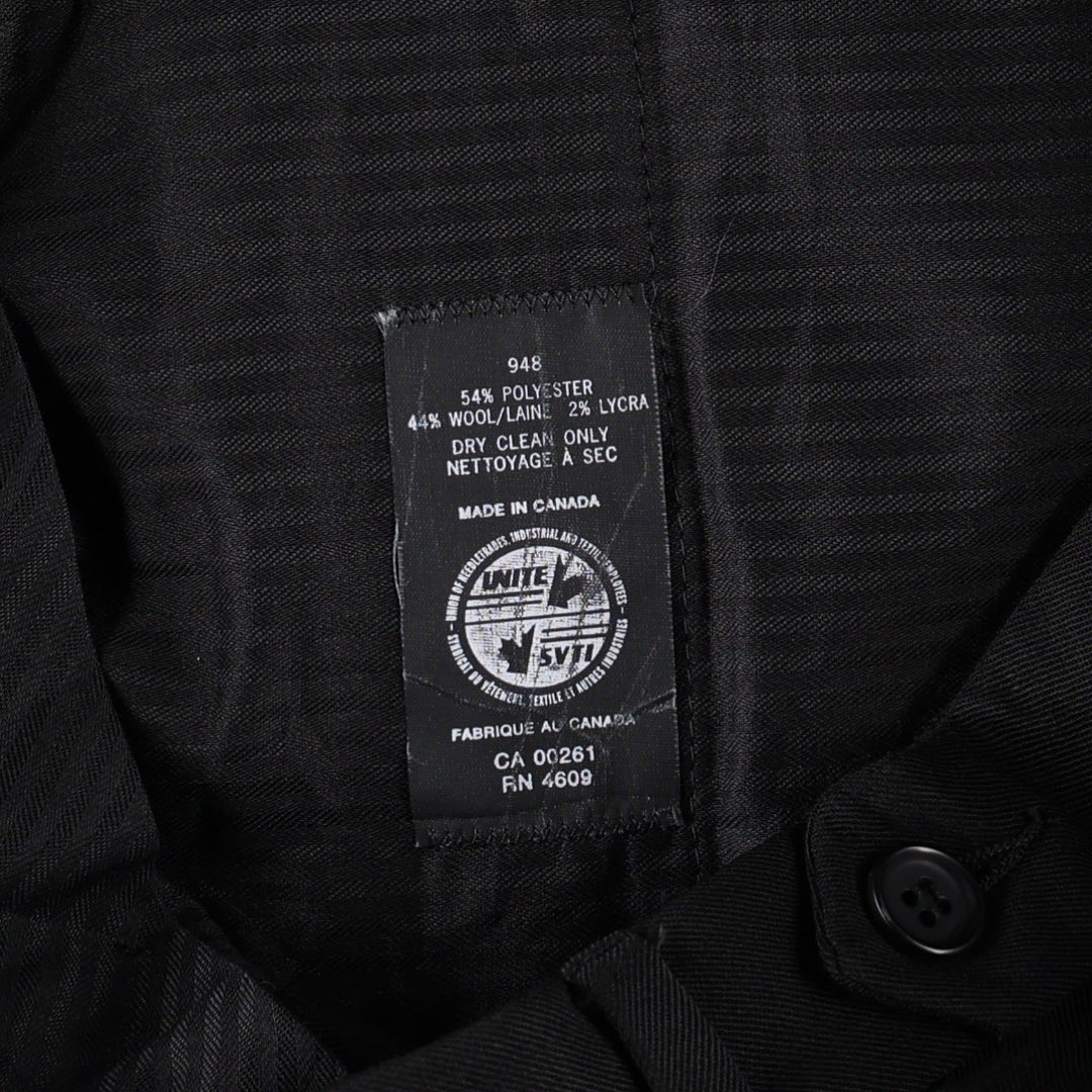 Tiptop Classics Three-Pleat Slacks, Made in Canada, Men's Size W29 (approx.) polyester black type Vintage Second Hand