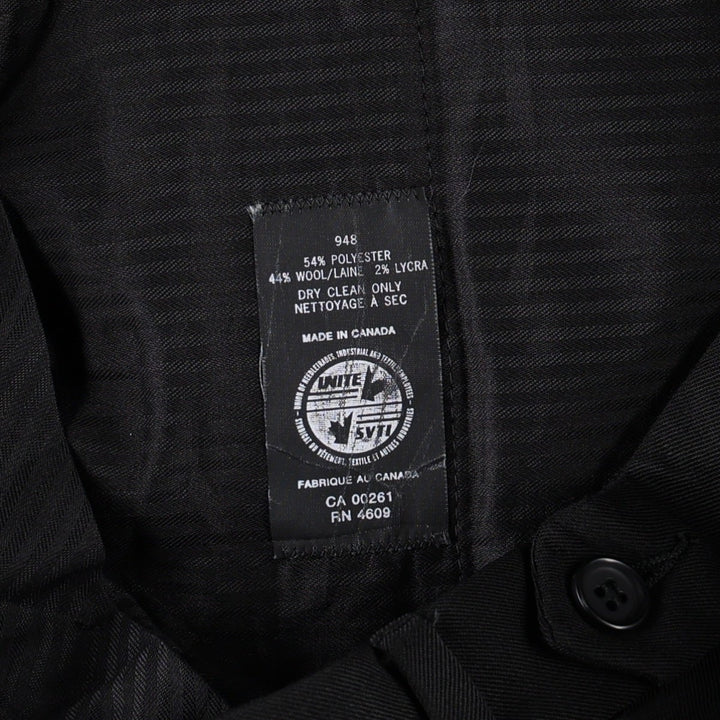 Tiptop Classics Three-Pleat Slacks, Made in Canada, Men's Size W29 (approx.) polyester black type Vintage Second Hand