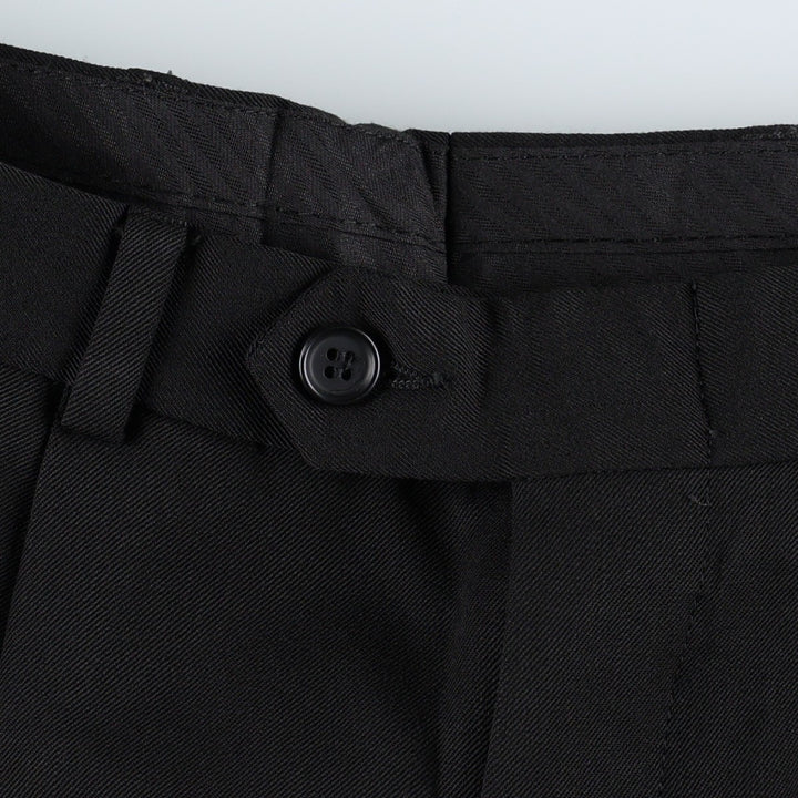 Tiptop Classics Three-Pleat Slacks, Made in Canada, Men's Size W29 (approx.) polyester black type Vintage Second Hand