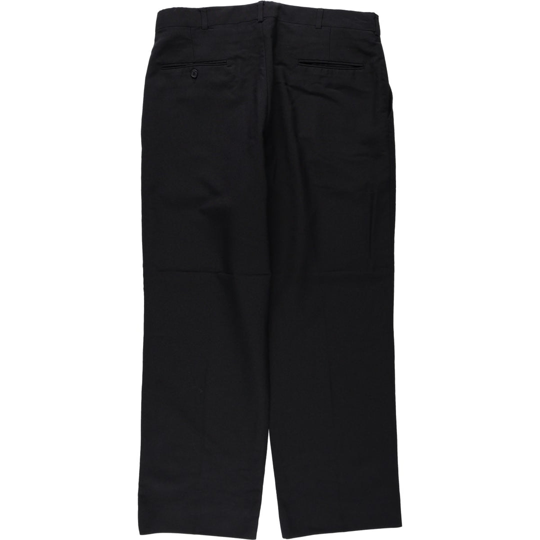 70s-80'S HIGGINS Two-Pleat Slacks Pants, Made in USA, Men's W35 (approx.), Vintage unclear black type Vintage Second Hand