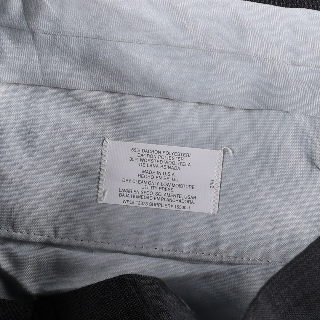 TOWN CRAFT CUSTOM FIT SUITS Stripe Pattern Two-Pleat Slacks Pants Made in USA Men's W34 (approx.) polyester Charcoal Vintage Second Hand