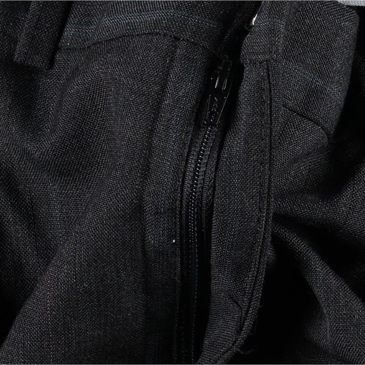 TOWN CRAFT CUSTOM FIT SUITS Stripe Pattern Two-Pleat Slacks Pants Made in USA Men's W34 (approx.) polyester Charcoal Vintage Second Hand