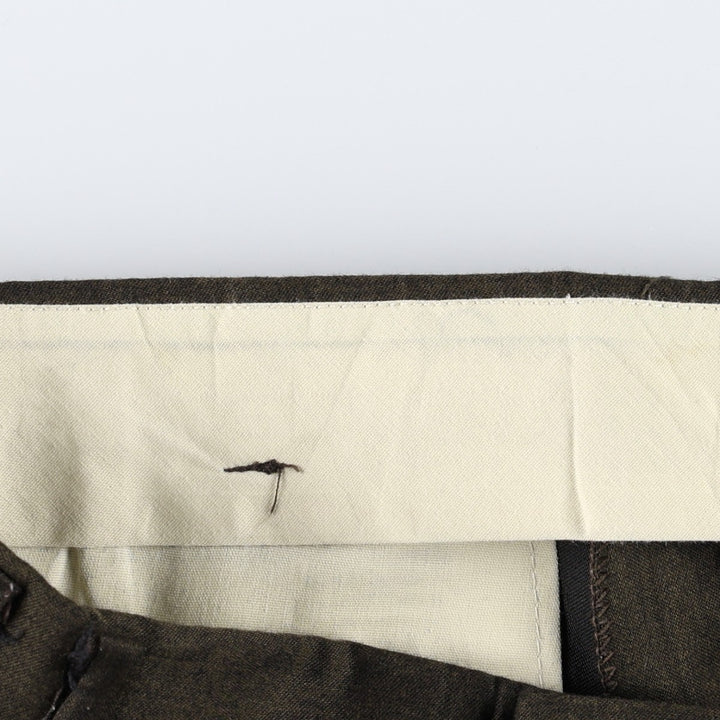 ~90'S Three-pleat slacks pants, men's size W32 equivalent, vintage. unclear Green type dark green Vintage Second Hand