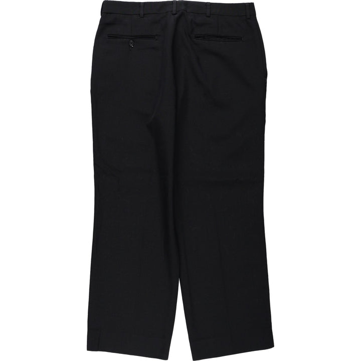80s-90'S Town Craft Two-Pleat Slacks Pants, Men's Size W34 (approx.), Vintage polyester black type Vintage Second Hand