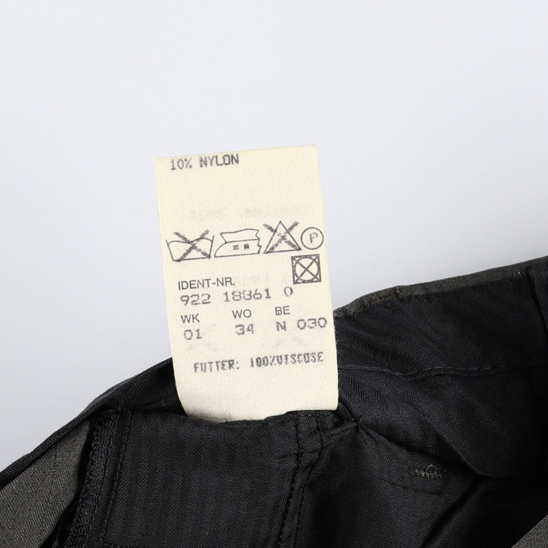 Two-pleat wool trousers, German-made, men's size W35 (approx.), vintage. wool Khaki type Vintage Second Hand