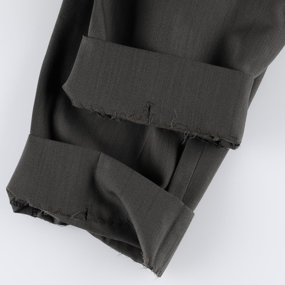 Two-pleat wool trousers, German-made, men's size W35 (approx.), vintage. wool Khaki type Vintage Second Hand