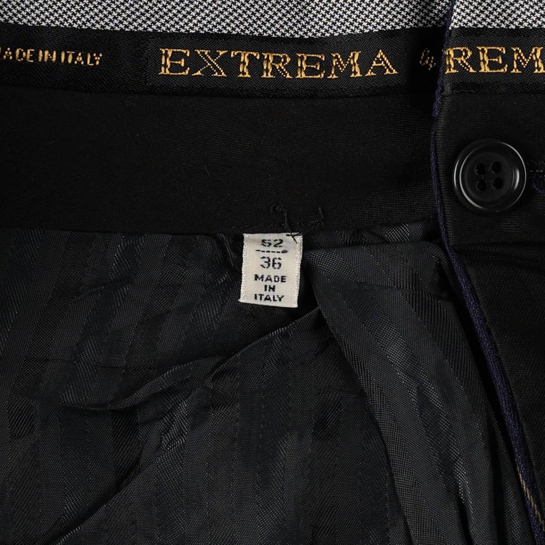 EXTREMA by ZANETTI Stripe Pattern Multi-Stripe Three-Pleat Slacks Pants, Made in Italy, Men's Size W33 (approx.) unclear navy blue type Vintage Second Hand