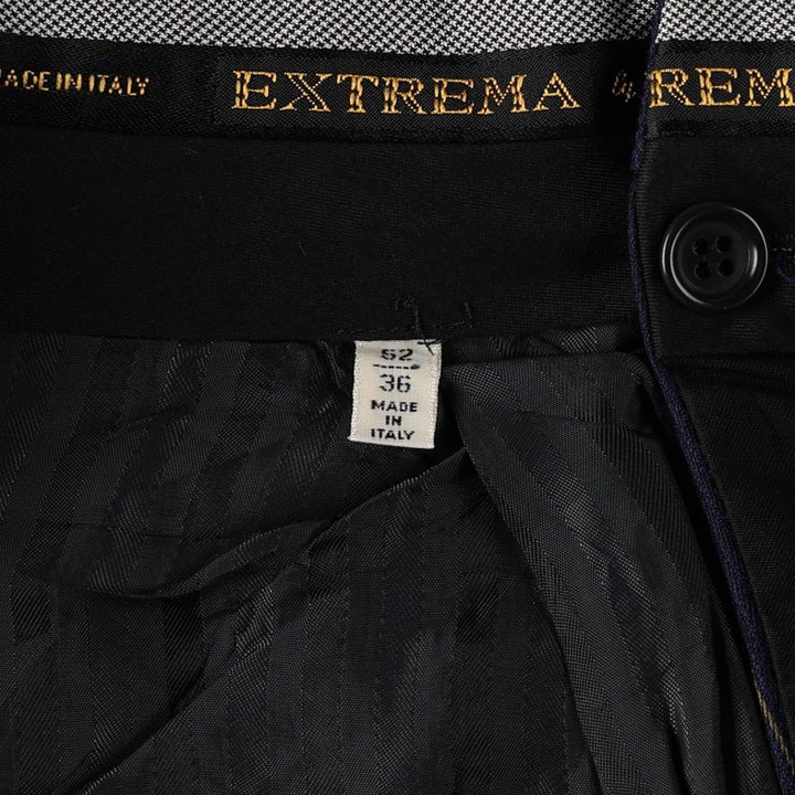 EXTREMA by ZANETTI Stripe Pattern Multi-Stripe Three-Pleat Slacks Pants, Made in Italy, Men's Size W33 (approx.) unclear navy blue type Vintage Second Hand
