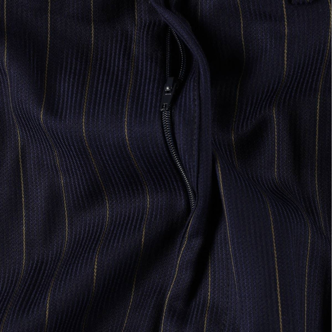 EXTREMA by ZANETTI Stripe Pattern Multi-Stripe Three-Pleat Slacks Pants, Made in Italy, Men's Size W33 (approx.) unclear navy blue type Vintage Second Hand