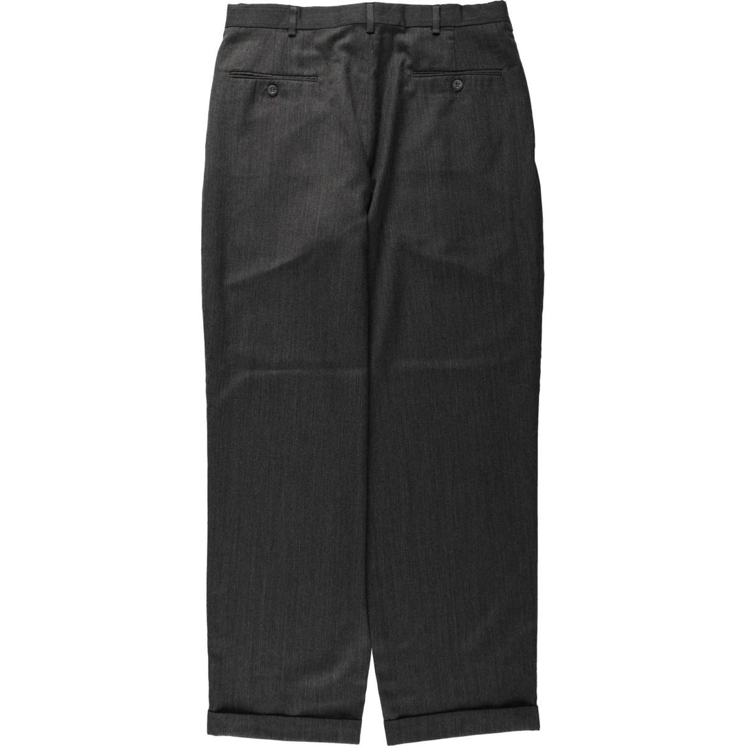 SLATES Three-Pleat Slacks Pants, Men's Size W34 (approx.) unclear Charcoal Vintage Second Hand