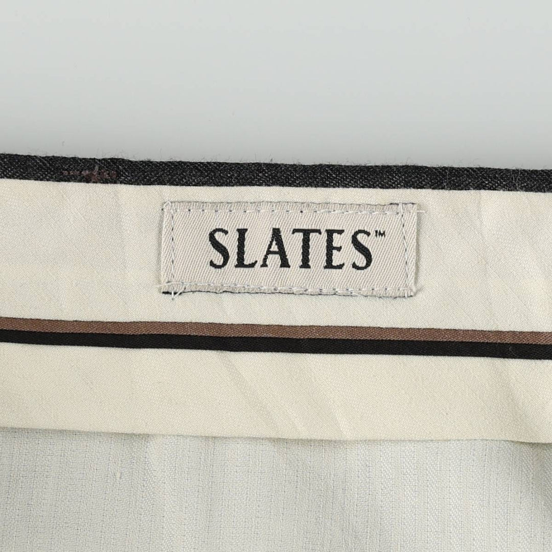 SLATES Three-Pleat Slacks Pants, Men's Size W34 (approx.) unclear Charcoal Vintage Second Hand