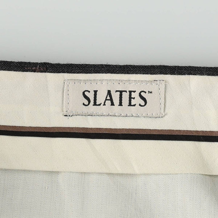 SLATES Three-Pleat Slacks Pants, Men's Size W34 (approx.) unclear Charcoal Vintage Second Hand