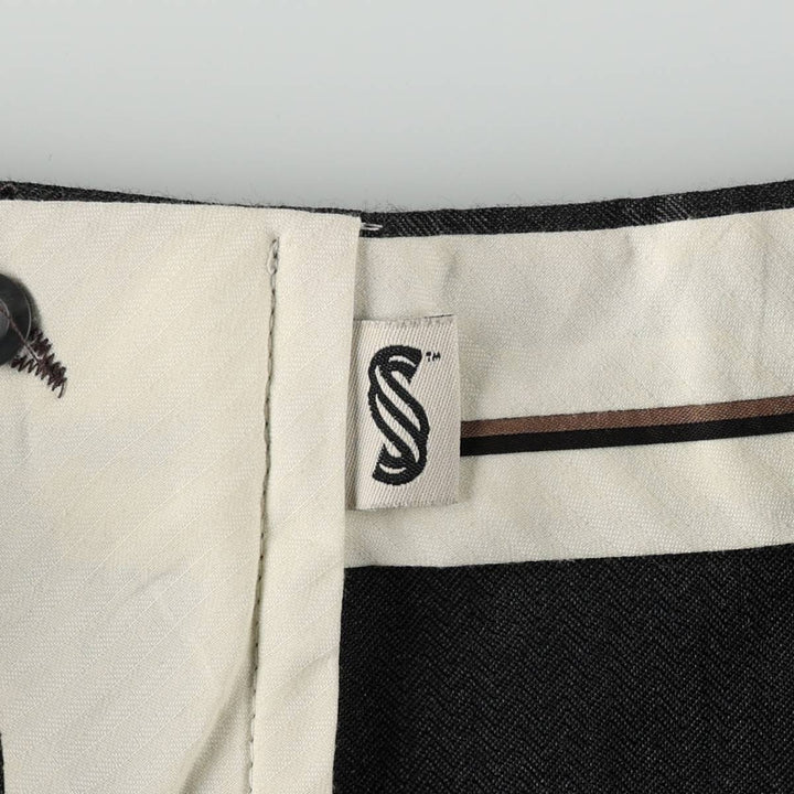 SLATES Three-Pleat Slacks Pants, Men's Size W34 (approx.) unclear Charcoal Vintage Second Hand