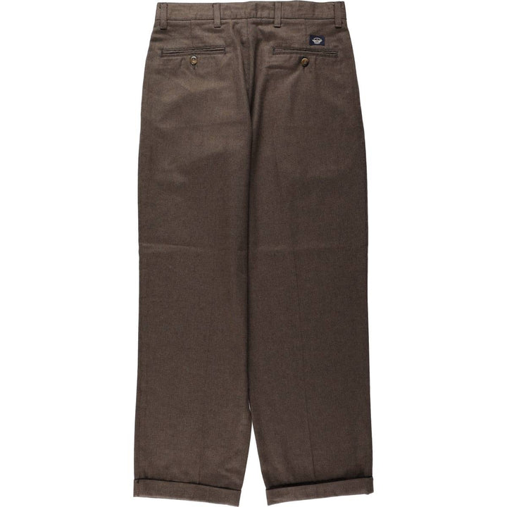 90'S Dockers Khakis all-over print two-pleat cotton slacks pants, men's size W31 (approx.), vintage. cotton walnut Vintage Second Hand