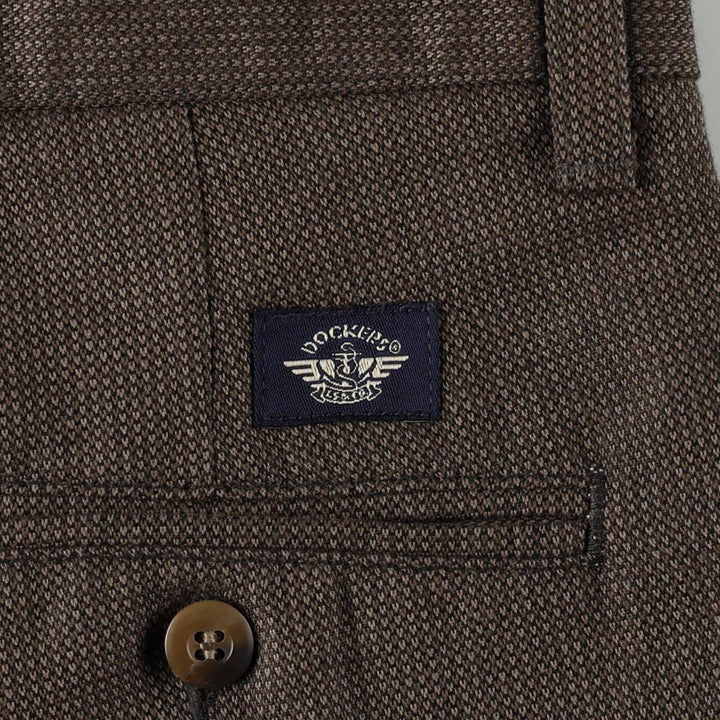 90'S Dockers Khakis all-over print two-pleat cotton slacks pants, men's size W31 (approx.), vintage. cotton walnut Vintage Second Hand