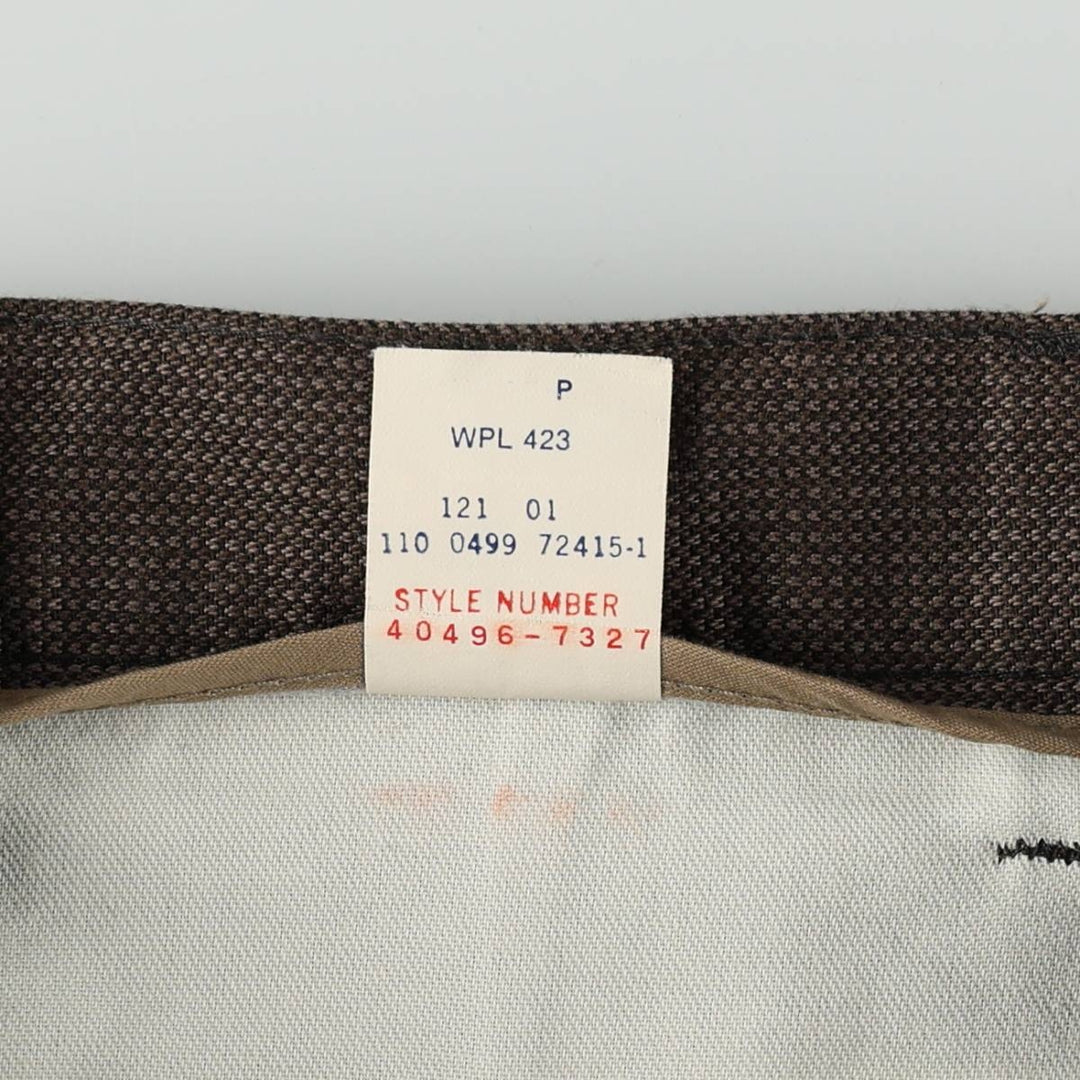 90'S Dockers Khakis all-over print two-pleat cotton slacks pants, men's size W31 (approx.), vintage. cotton walnut Vintage Second Hand