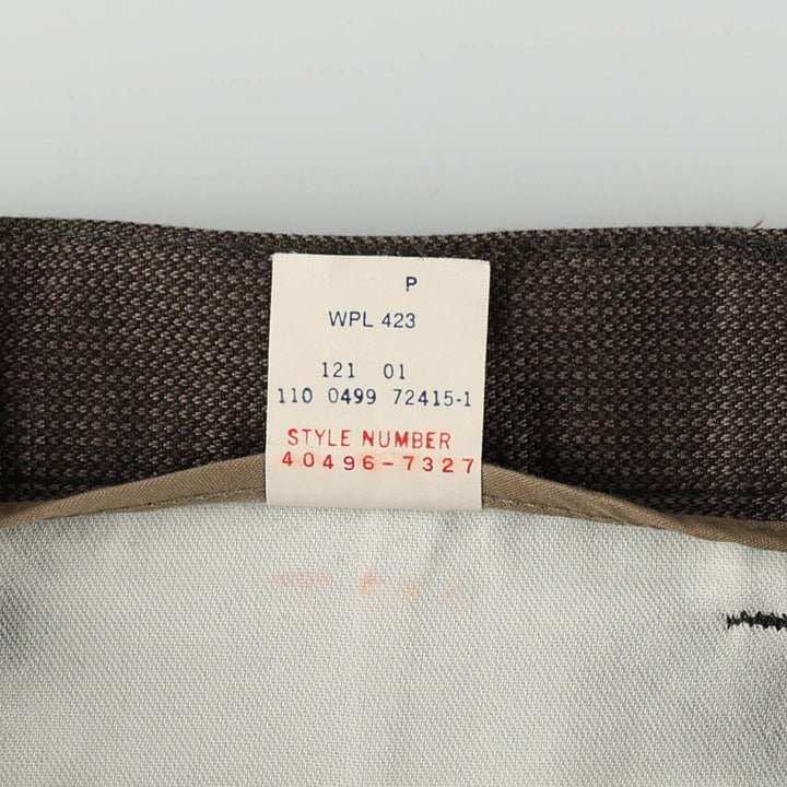 90'S Dockers Khakis all-over print two-pleat cotton slacks pants, men's size W31 (approx.), vintage. cotton walnut Vintage Second Hand