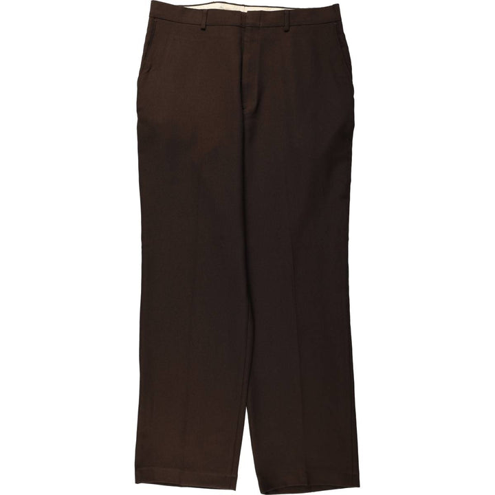 PURITAN Men's Slacks Pants, equivalent to W34 polyester walnut Vintage Second Hand