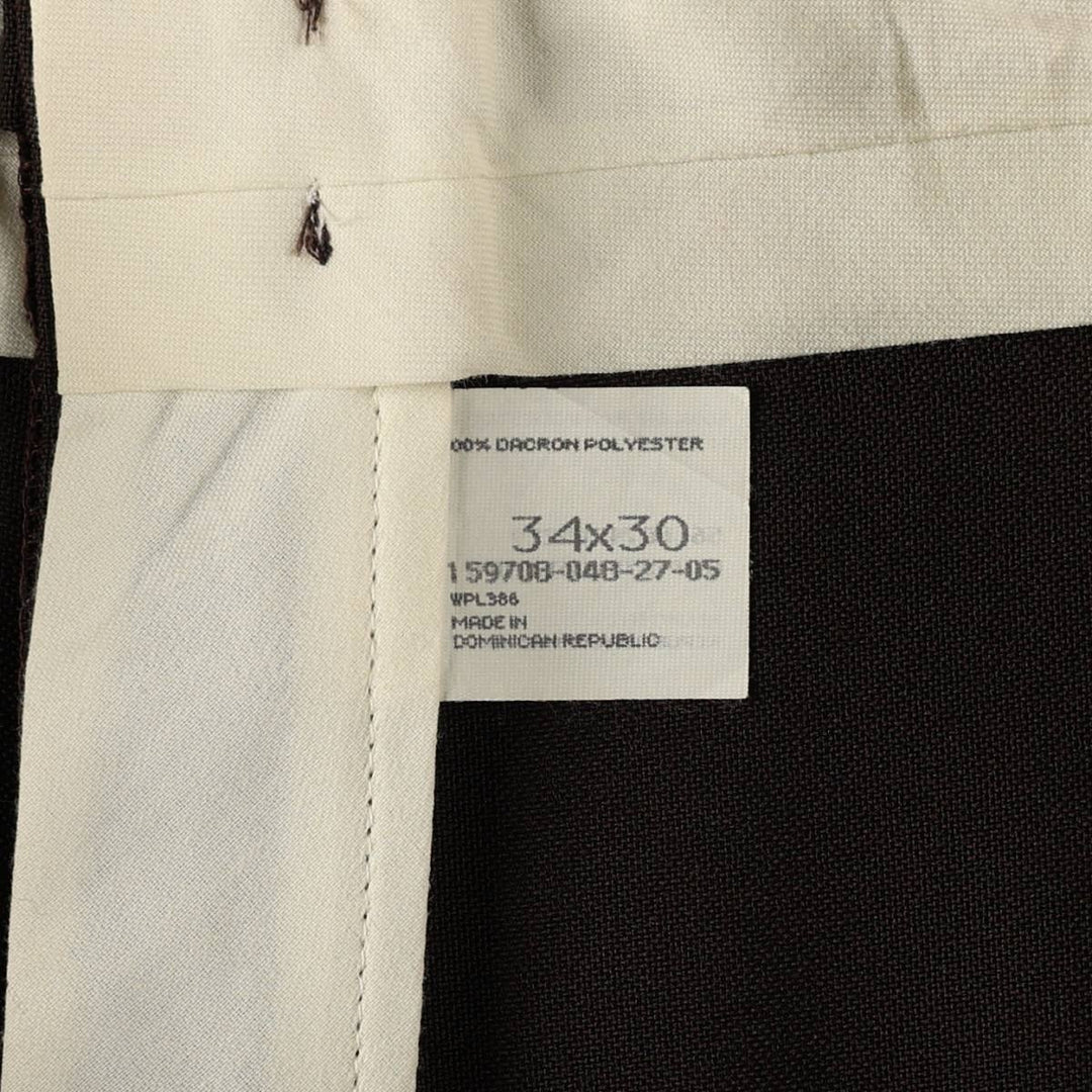 PURITAN Men's Slacks Pants, equivalent to W34 polyester walnut Vintage Second Hand