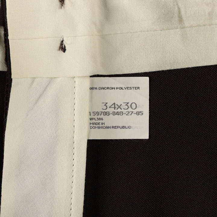PURITAN Men's Slacks Pants, equivalent to W34 polyester walnut Vintage Second Hand