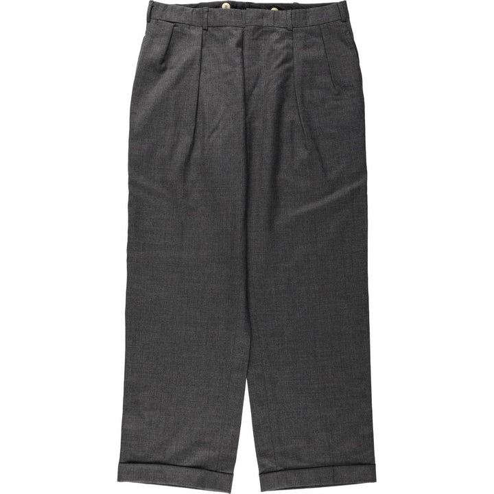 ~90'S style two-pleat slacks pants, men's size W33 equivalent unclear gray type Vintage Second Hand