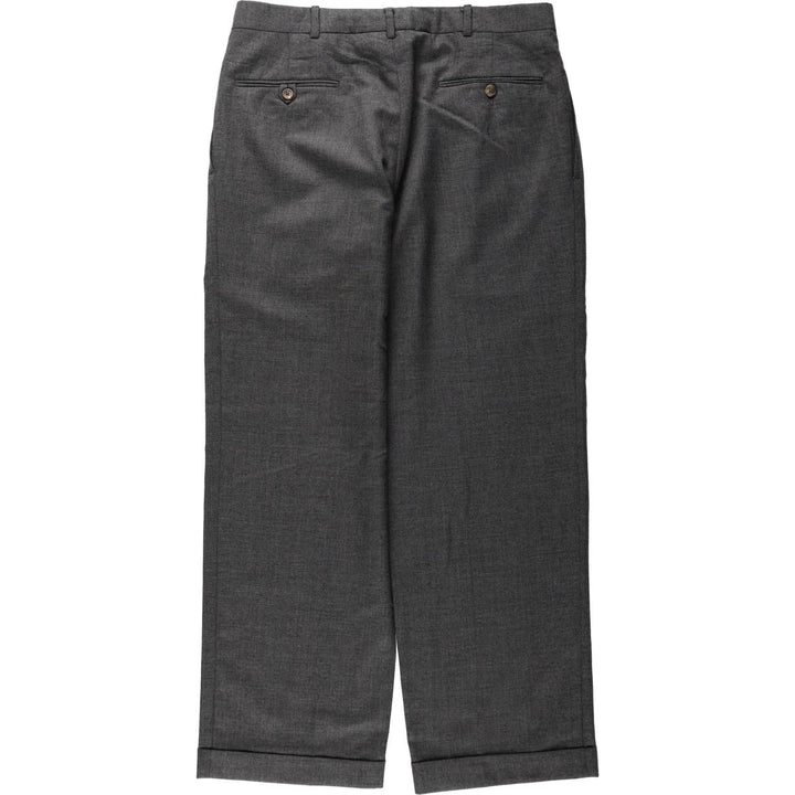 ~90'S style two-pleat slacks pants, men's size W33 equivalent unclear gray type Vintage Second Hand