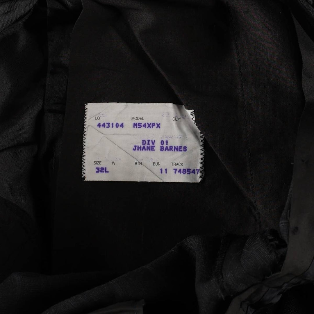 ~90'S Stripe Pattern Two-pleat Slacks Pants Men's W34 Vintage unclear black type Vintage Second Hand