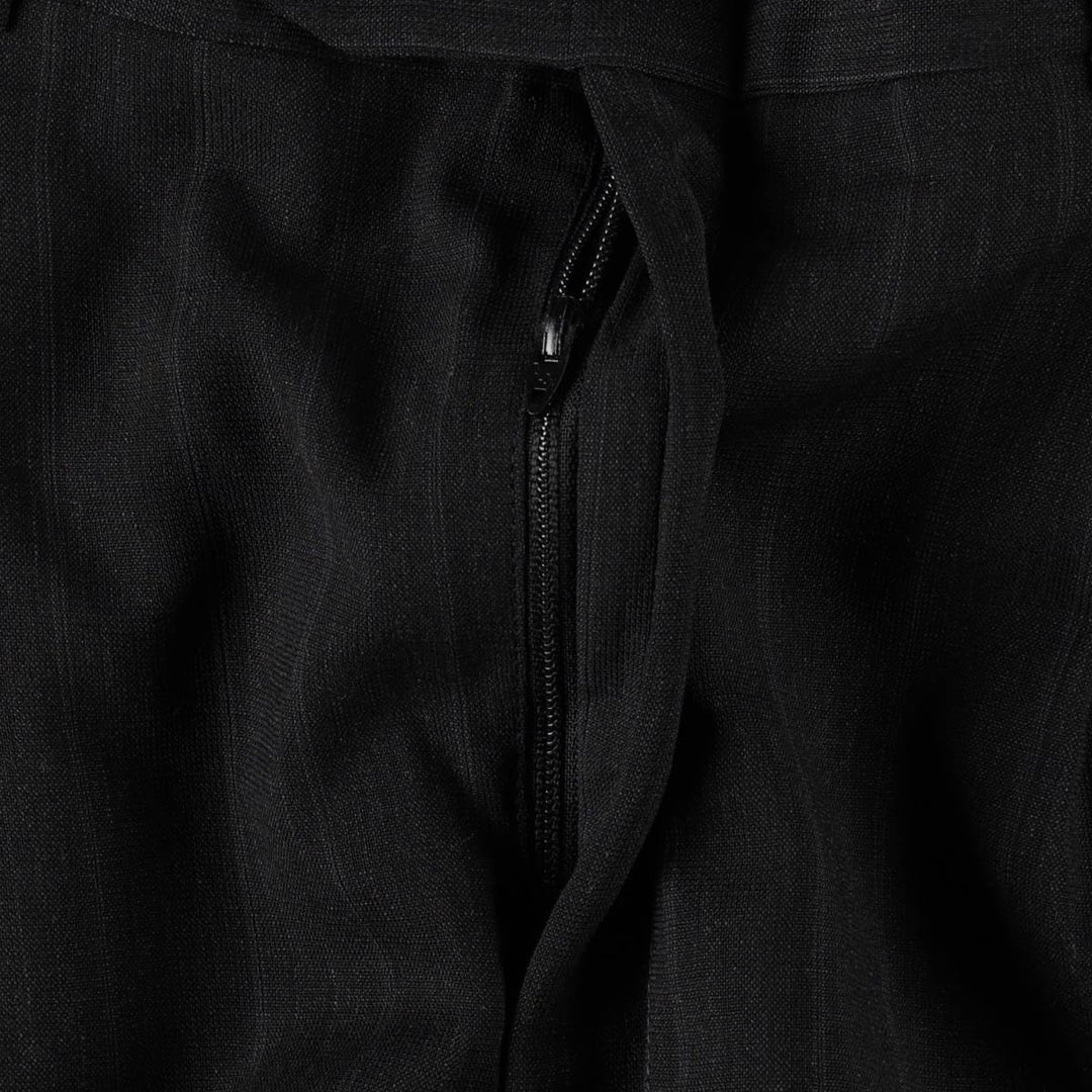 ~90'S Stripe Pattern Two-pleat Slacks Pants Men's W34 Vintage unclear black type Vintage Second Hand
