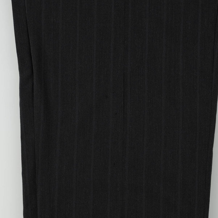 ~90'S Stripe Pattern Two-pleat Slacks Pants Men's W34 Vintage unclear black type Vintage Second Hand