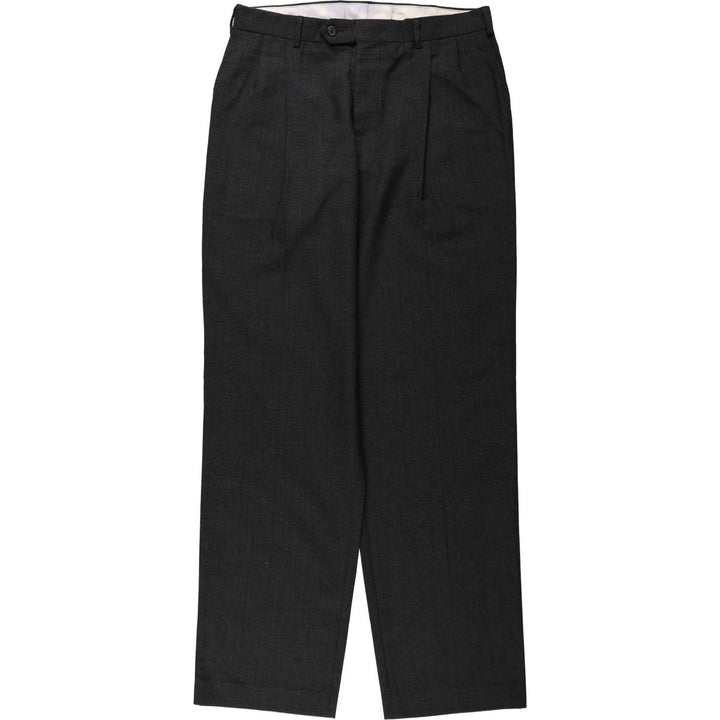 Two-pleat slacks, made in the USA, men's size W32 (approx.) unclear black type Vintage Second Hand