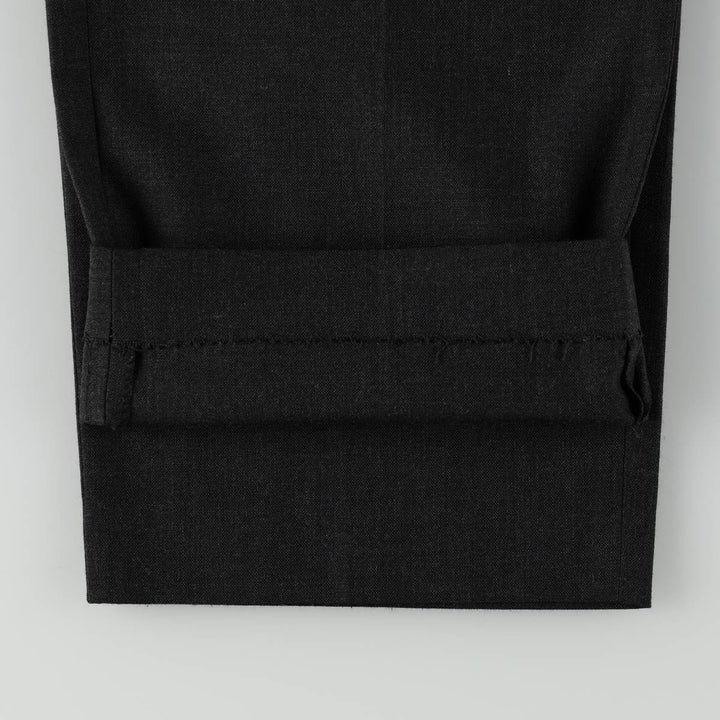 Two-pleat slacks, made in the USA, men's size W32 (approx.) unclear black type Vintage Second Hand