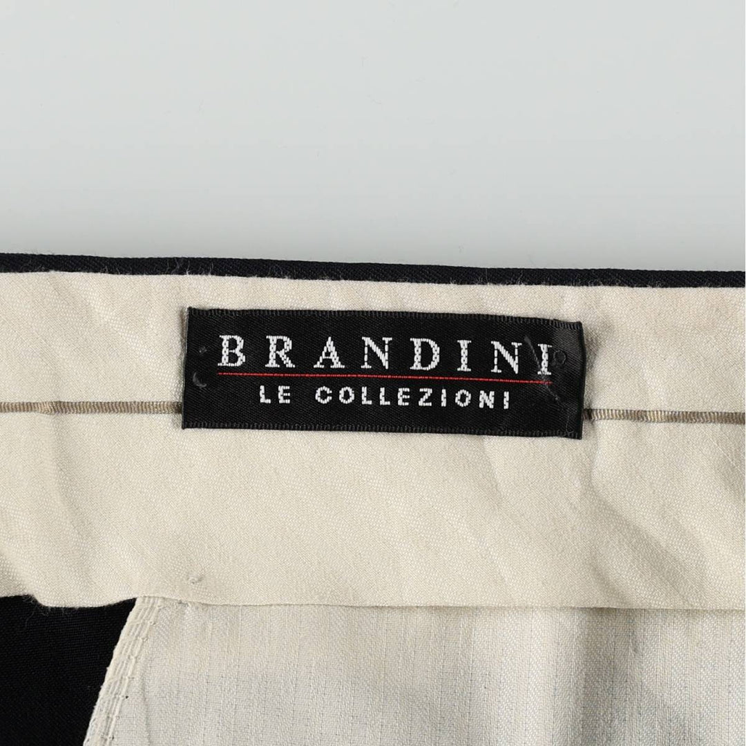 BRANDINI Three-Pleat Wool Trousers/Slacks, Made in Canada, Men's W35 (approx.) wool navy blue type Vintage Second Hand