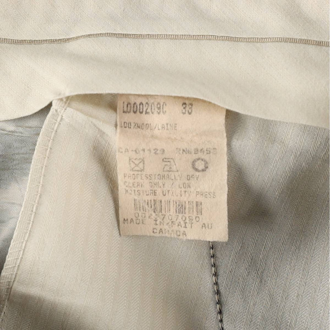 BRANDINI Three-Pleat Wool Trousers/Slacks, Made in Canada, Men's W35 (approx.) wool navy blue type Vintage Second Hand