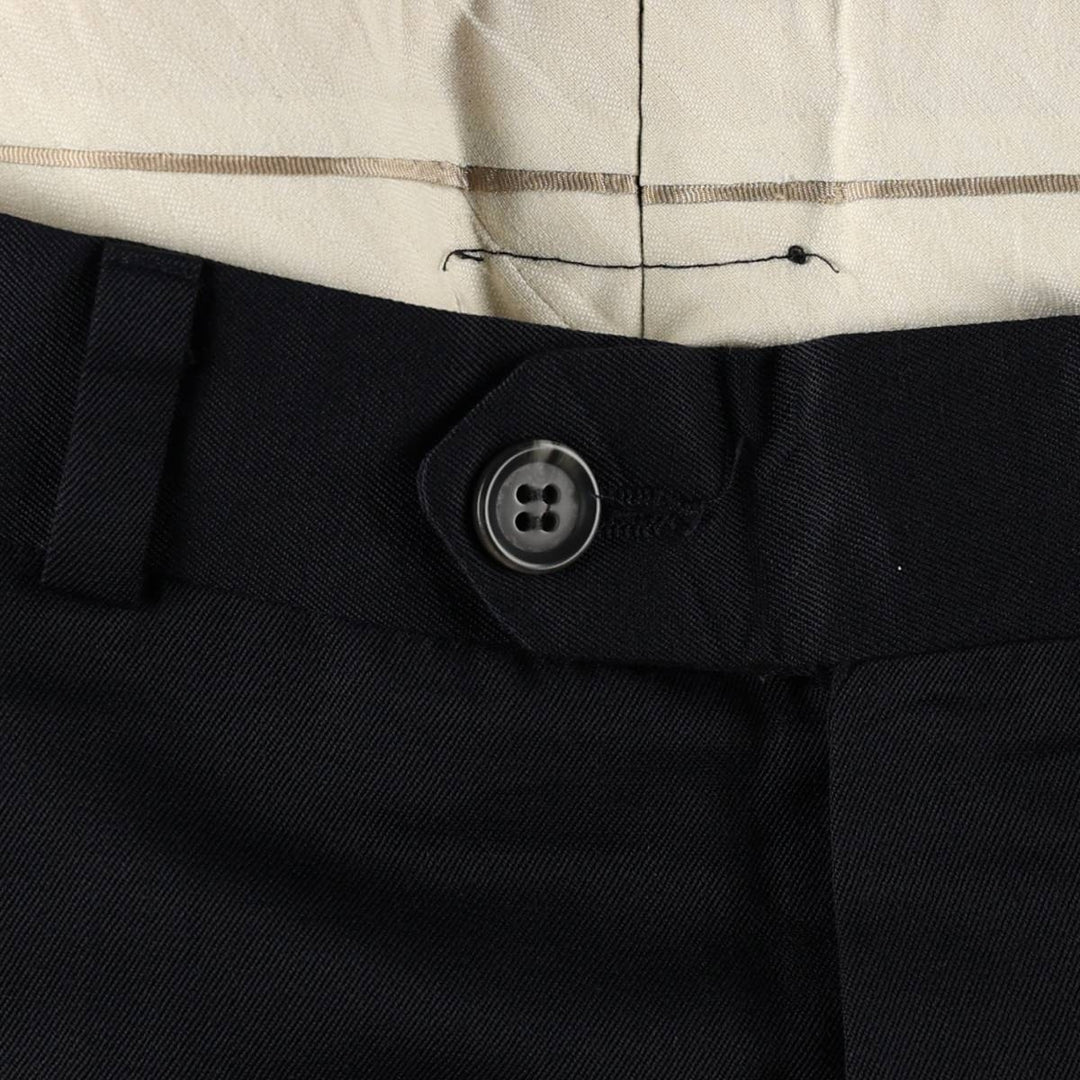 BRANDINI Three-Pleat Wool Trousers/Slacks, Made in Canada, Men's W35 (approx.) wool navy blue type Vintage Second Hand